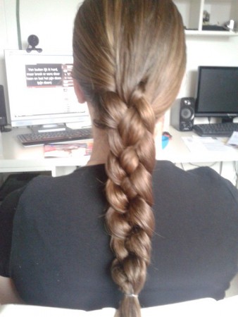 Vier stringen vlecht.